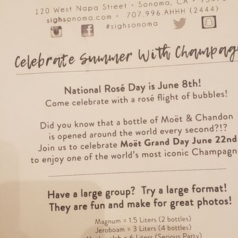 SIGH - Champagne Bars Near Me - Sonoma, California SIGH - Champagne Bars Near Me - Sonoma, California