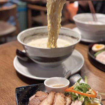 Denya Ramen - Goma [Sesame] Tonkotsu w/ pork belly, pork shoulder, half egg, veggies ($16) + $3.95 extra protein - Ramen Near Me - San Francisco, California