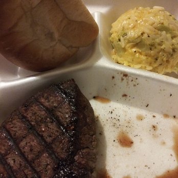 Cotton Patch Cafe - 6 oz sirloin with broccoli cheese casserole - Southern Near Me - Denton, Texas