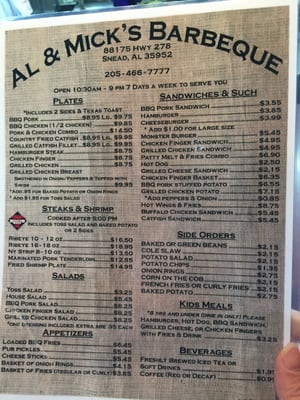 Menu photo 4 Al & Mick's Bbq Snead, AL Menu photo 4 Al & Mick's Bbq Snead, AL