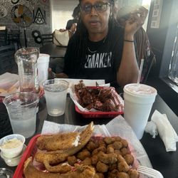 MVP Wings Bar & Grill - Jerk wings and a catfish platter w/orka