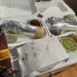 CASA REYES - Took home the burritos for dinner...plus guacamole, flan and chips