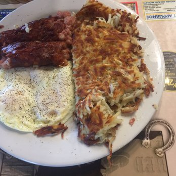 Ryderz Restaurant - Corned beef and hash with two eggs over easy, not pictured sourdough toast - New American Near Me - Oakdale, California