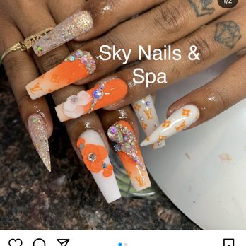 Sky Nail Spa - Pinterest Worthy LV acrylic design. Screams out luxury . - Nail Salons Near Me - Springfield, Massachusetts Sky Nail Spa - Pinterest Worthy LV acrylic design. Screams out luxury . - Nail Salons Near Me - Springfield, Massachusetts