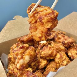 Sozai Chicken - Deep fried chicken thigh marinated with our original sauce and lightly coated with original blended starches. Allergy Info: Soybeans, Wheat