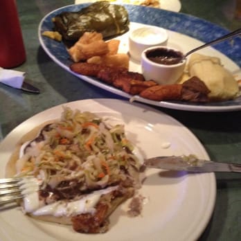 Cuscatlan Salvadorian Cuisine and More - Appetizer Sampler $14 for 2 popusas, fried plantains & yuca, pork rinds, corn and pork tamales - Salvadoran Near Me - Escondido, California Cuscatlan Salvadorian Cuisine and More - Appetizer Sampler $14 for 2 popusas, fried plantains & yuca, pork rinds, corn and pork tamales - Salvadoran Near Me - Escondido, California