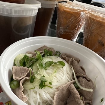 Pho Nation - 3. Rare Steak Soup & Beef Balls Thai Iced Tea - Vietnamese Near Me - Alameda, California