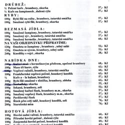 restaurace Sport - Oto aktualne menu południowe... ceny co roku skaczą o 2-3 korony...