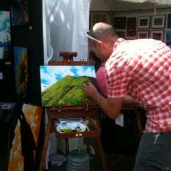 Golden Fine Arts Festival - Jesse Crock of Golden demonstrates his brush strokes.