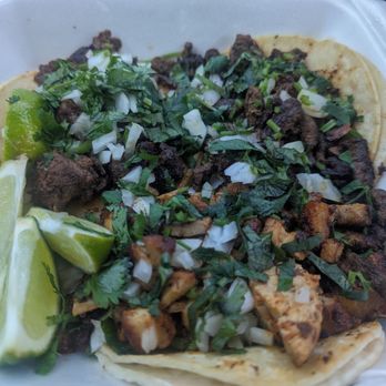 El Coyote Cojo - This is a full sized take out container with THREE tacos! - Tacos Near Me - Arlington, Texas El Coyote Cojo - This is a full sized take out container with THREE tacos! - Tacos Near Me - Arlington, Texas