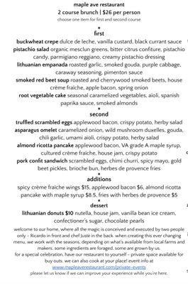 Menu photo 3 Maple Ave Restaurant Vienna, VA