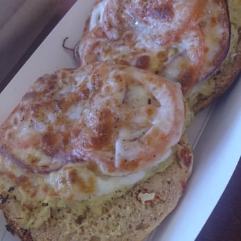 Malibu Bagel Cafe - Tuna Melt on Sun-Dried Tomato Bagel - Bagels Near Me - Upland, California Malibu Bagel Cafe - Tuna Melt on Sun-Dried Tomato Bagel - Bagels Near Me - Upland, California