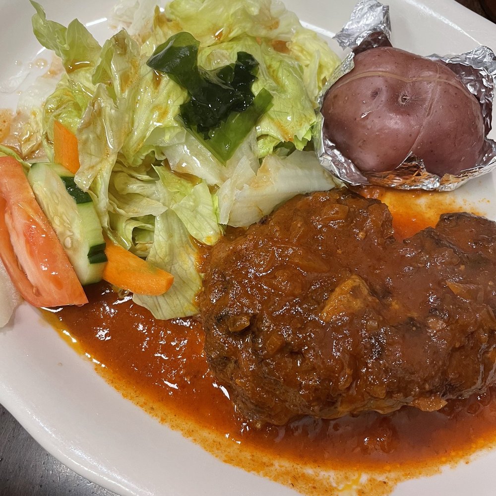 Cafe Mami - Hamburg Set with Tokyo sauce (comes with bottomless bowl of rice) - Japanese Curry Near Me - Cambridge, Massachusetts Cafe Mami - Hamburg Set with Tokyo sauce (comes with bottomless bowl of rice) - Japanese Curry Near Me - Cambridge, Massachusetts