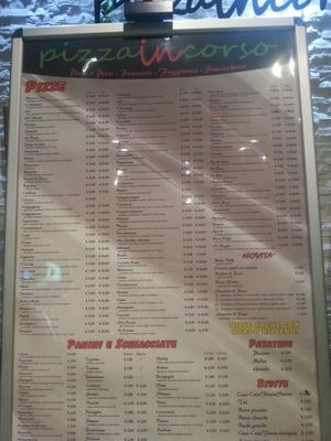 Menu photo 2 pizza in corso Bisacquino, PA