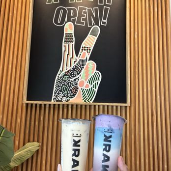 Krak Boba - Jasmine Ice Tea (Large) and Taro Ocean - Bubble Tea Near Me - Rancho Cucamonga, California