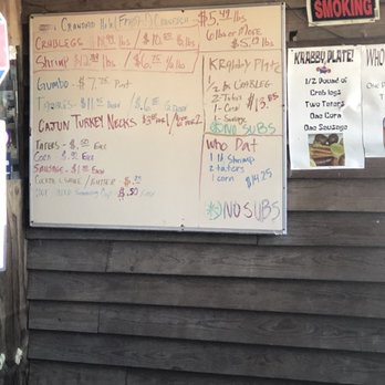Crawdad Hole - Menu Board - Cajun/Creole Near Me - Jackson, Mississippi