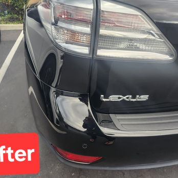 Dent and Scratch Pro - Poway - After: Dent removed and entire bumper refinished and painted. They installed provided bumper protector for me. - Body Shops Near Me - Poway, California Dent and Scratch Pro - Poway - After: Dent removed and entire bumper refinished and painted. They installed provided bumper protector for me. - Body Shops Near Me - Poway, California