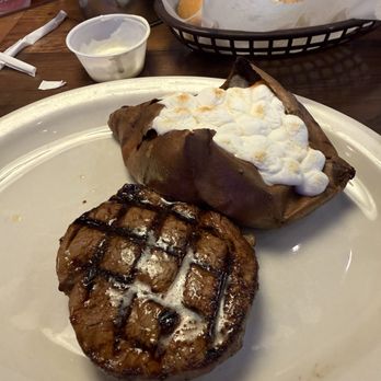 Texas Roadhouse - Dallas Filet and loaded sweet potato - American Near Me - Henderson, Nevada Texas Roadhouse - Dallas Filet and loaded sweet potato - American Near Me - Henderson, Nevada