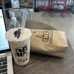 Barley mochi tea