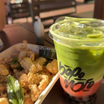 Bopomofo Cafe - Popcorn chicken and Guava Matcha - Cafes Near Me - Irvine, California