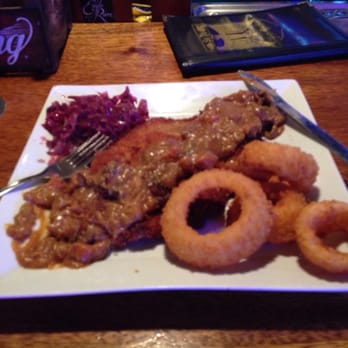 Loda Bier Garten - Schnitzel with onion rings!! - Burgers Near Me - Mobile, Alabama Loda Bier Garten - Schnitzel with onion rings!! - Burgers Near Me - Mobile, Alabama