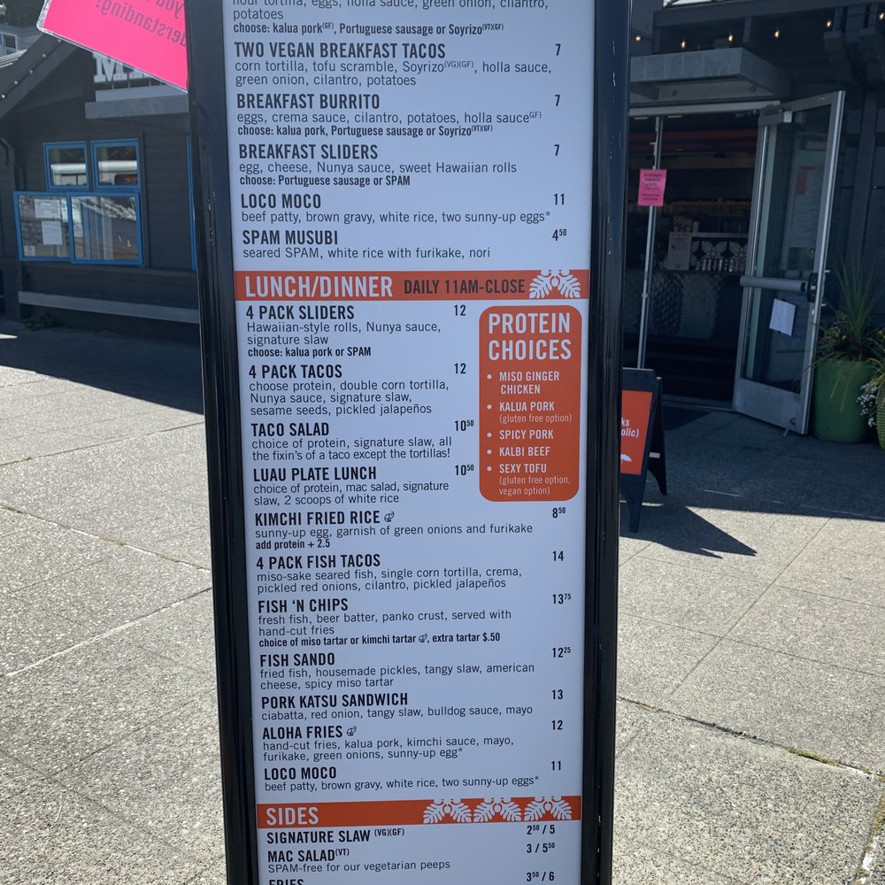 Marination Ma Kai - Menu - Korean Near Me - Seattle, Washington