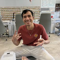 He is my technician that work on me all te time that I go for my pedicure and manicure ! He's name is Leo