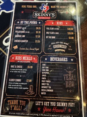 Menu photo 2 Skinny’s BBQ El Paso, TX Menu photo 2 Skinny’s BBQ El Paso, TX