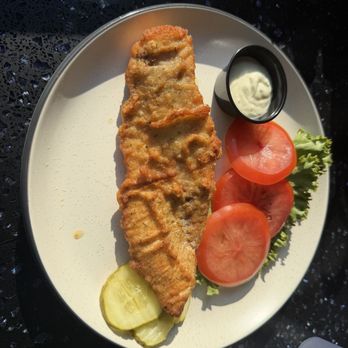 Blue Oyster - Walleye sandwich without the bun - Italian Near Me - Bemidji, Minnesota