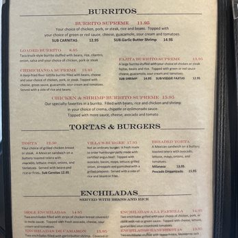 Villa's Mexican Grill - Menu - Beer, Wine & Spirits Near Me - Livingston, California