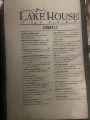 Menu photo 2 Johnny Black's Lake House St. Clair Shores, MI
