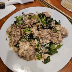 Stolovaya - Liver "Le Cream". $14.95. Warm chicken liver served over greens with toasted sunflower seeds. Best dish of the night