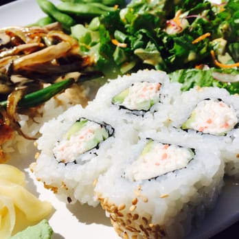 Sushi Teri - Lunch special combo of creamy sesame chicken with California roll. Comes with a small salad and edamame. - Japanese Near Me - Costa Mesa, California