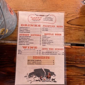 Frontier Family Fun - Menu back - Barbeque Near Me - Williams, Arizona Frontier Family Fun - Menu back - Barbeque Near Me - Williams, Arizona