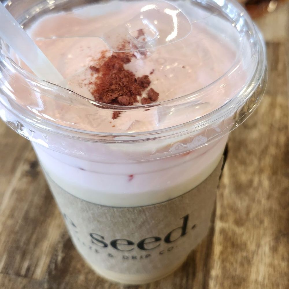 the seed. - Lighthouse Point - Strawberries and Cream Latte - Coffee & Tea Near Me - Lighthouse Point, Florida