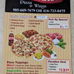 Paradise Pizza & Wings - Menu