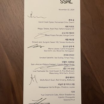 SSAL - Tasting menu for the day - Korean Near Me - San Francisco, California SSAL - Tasting menu for the day - Korean Near Me - San Francisco, California