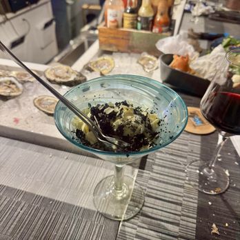 KC’s Oyster Shack - The I dare you to try it dessert! Ice cream drizzled with olive oil and topped with caviar. SO GOOD!! - Seafood Near Me - Port Aransas, Texas KC’s Oyster Shack - The I dare you to try it dessert! Ice cream drizzled with olive oil and topped with caviar. SO GOOD!! - Seafood Near Me - Port Aransas, Texas