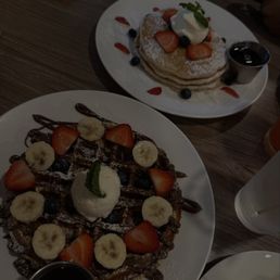 Buttermilk Pancakes Nutella Waffle
