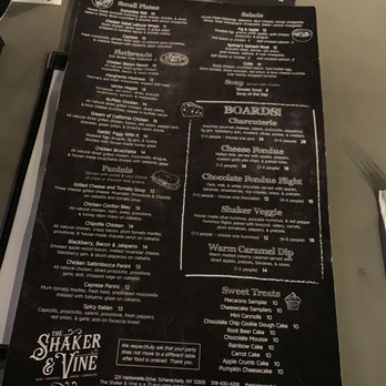 The Shaker & Vine - Menu - Wine Bars Near Me - Schenectady, New York The Shaker & Vine - Menu - Wine Bars Near Me - Schenectady, New York