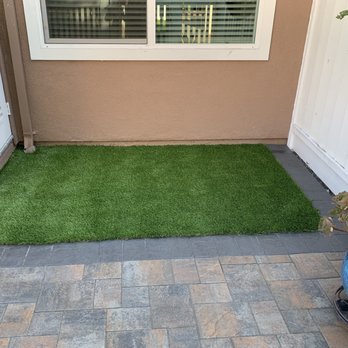Hector Gonzalez Construction - Synthetic grass with the nice border to transition to pavers - Masonry/Concrete Near Me - San Jose, California Hector Gonzalez Construction - Synthetic grass with the nice border to transition to pavers - Masonry/Concrete Near Me - San Jose, California