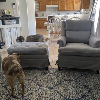 Graves Bros Upholstery - Completed chair and ottoman! - Interior Design Near Me - Fresno, California