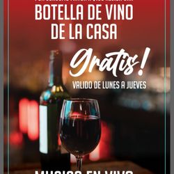 Rincon Porteño - Oferta Especial
Por cada consumo de 100 USD en alimentos y bebidas en nuestro restaurante Rincón Porteño te obsequiamos una botella de vino