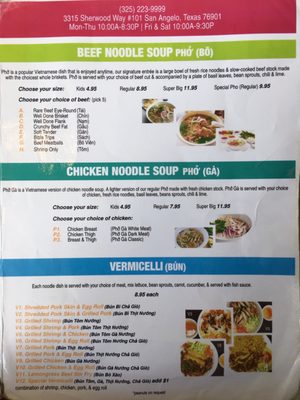 Menu photo 5 What Da Pho San Angelo, TX