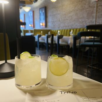 Trino - Spicy Mezcal Margarita (with a supreme salt rim) - Steakhouses Near Me - Chicago, Illinois Trino - Spicy Mezcal Margarita (with a supreme salt rim) - Steakhouses Near Me - Chicago, Illinois