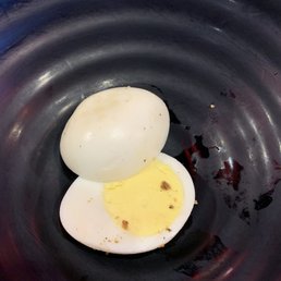 Strange things attached to my hard boiled egg. No thanks!
