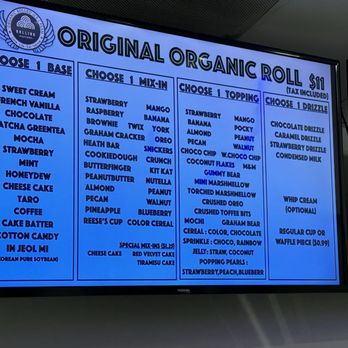 Rolling Factory - Menu - Ice Cream & Frozen Yogurt Near Me - Glendale, California