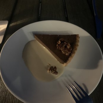 3 Palms - Chocolate tart with candied roasted pecans and expresso cream glaze - Seafood Near Me - St. Thomas, Virgin Islands
