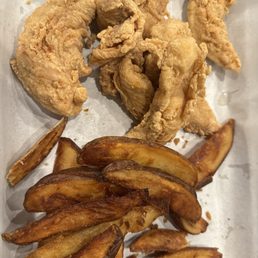 Chicken tenders and potato wedges Chicken tenders and potato wedges