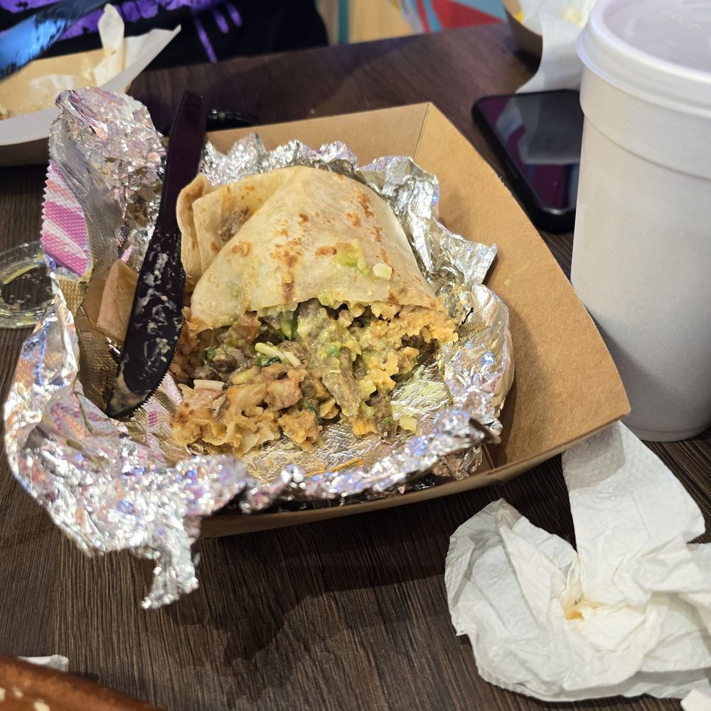 Tacos Madres - Carne asada burrito cut in half - Tacos Near Me - Baldwin Park, California Tacos Madres - Carne asada burrito cut in half - Tacos Near Me - Baldwin Park, California